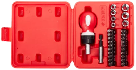 Набор ЗУБР &quot;МАСТЕР&quot; отвертка реверсивная в комплекте с насадками, в боксе, 29 предметов 25420-H29 купить в Нефтеюганске