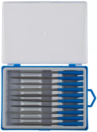 Набор ЗУБР &quot;ЭКСПЕРТ&quot; Надфили, пластмассовая ручка, насечка 0=драчевая, 100мм, 10шт 16021-0-H10 купить в Нефтеюганске