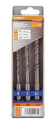 Набор буров  SDS-plus S4 3 штуки   Кратон 1 02 01 004