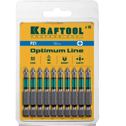 Биты KRAFTOOL OPTIMUM PZ 26124-1-50-10 купить в Нефтеюганске
