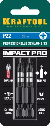 Биты для ударных шуруповертов KRAFTOOL Impact Pro PZ 26193-2-50-S2 купить в Нефтеюганске