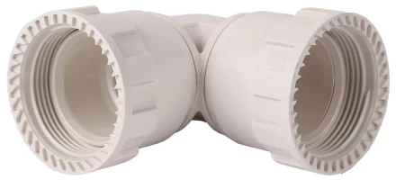 Соединитель ЗУБР &quot;ШиреФит&quot; угловой 90° &quot;накидная гайка - накидная гайка&quot;, 32мм 51497-32 купить в Нефтеюганске