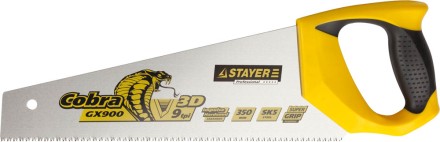 Ножовка STAYER &quot;PROFI&quot; &quot;COBRA&quot; GX900, трехгранный японский зуб, импульсная закалка, 2-х комп ручка, 9 TPI, 350мм 1514-35_z02 купить в Нефтеюганске