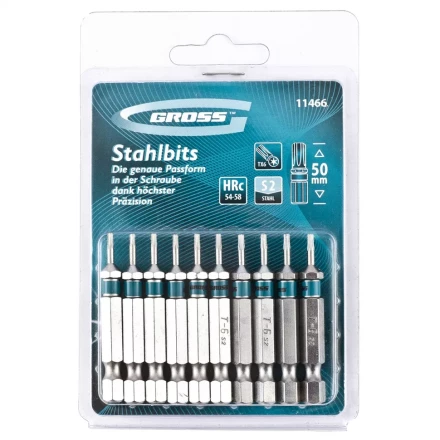 Набор бит TORX 6х50 сталь S2 10 шт GROSS 11466 купить в Нефтеюганске