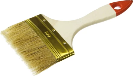 Кисть плоская ЗУБР &quot;УНИВЕРСАЛ-ОПТИМА&quot;, светлая щетина, деревянная ручка, 100мм 01099-100_z01 купить в Нефтеюганске