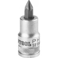 Торцовая бита-головка KRAFTOOL "INDUSTRIE QUALITAT", материал S2, PHILLIPS, сатинированная, 1/2", PH1 27901-1_z01