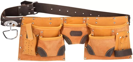 Пояс KRAFTOOL для инструментов, натуральная кожа, 9 карманов 1-38520 купить в Нефтеюганске