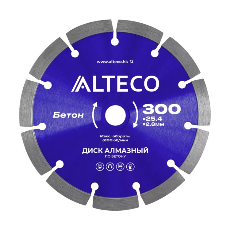 Диск алмазный по бетону ALTECO 300x25.4x2.8 мм 66520 купить в Нефтеюганске