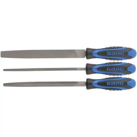 Набор напильников 200 мм 3шт двухкомпонентная рукоятка БАРС 15852 купить в Нефтеюганске