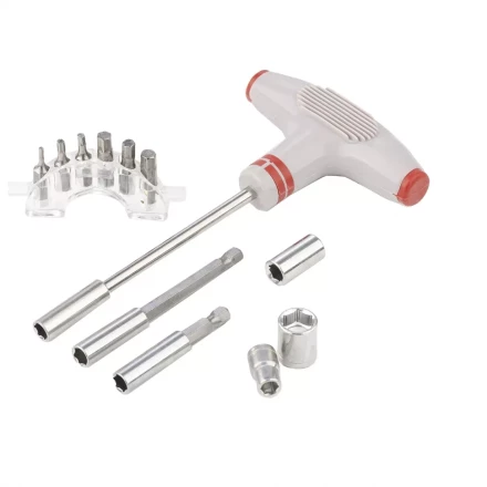 Отвертка с Т-образной эргономичной ручкой и набором насадок 36 штук CrV в пластиковом боксе MTX 115729 купить в Нефтеюганске