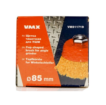 Щетка для УШМ М14/85 мм чашечная сталь прямая VMX 511719 купить в Нефтеюганске