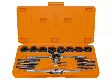 Набор метчиков и плашек М3 - М12 плашко-метчикодержатель 20 предметов в пластиковом боксе SPARTA 773105 купить в Нефтеюганске