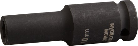 Торцовая головка KRAFTOOL &quot;INDUSTRIE QUALITAT&quot; ударная, удлиненная (1/2&quot;), FLANK, Cr-Mo, фосфатированная, 10 мм 27942-10_z01 купить в Нефтеюганске