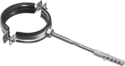 ЗУБР &quot;МАСТЕР&quot;. Хомут трубный с гайкой, оцинкованный, в комплекте с сантехнической шпилькой и дюбелем, 2 1/2&quot;, 1шт 37866-75-80 купить в Нефтеюганске