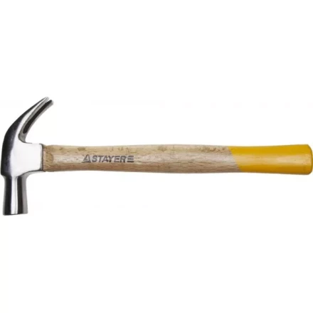 Молоток-гвоздодер STAYER &quot;STANDARD&quot; TopStrike кованый, с деревянной ручкой, 450г 20232_z01 купить в Нефтеюганске