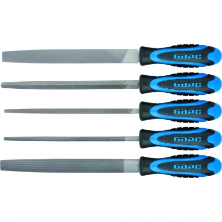 Набор напильников 200 мм 5 шт двухкомпонентная рукоятка БАРС 15854 купить в Нефтеюганске