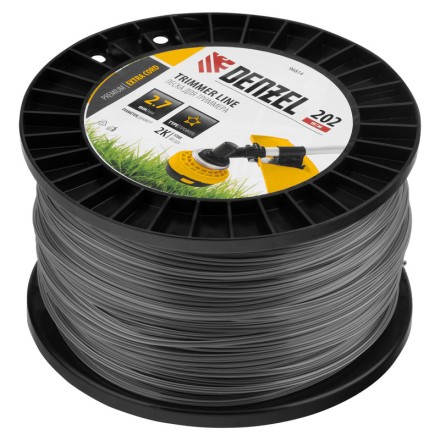 Леска для триммера двухкомпонентная звезда, 2,7мм х 202м, на DIN катушке EXTRA CORD// Denzel 96814 купить в Нефтеюганске