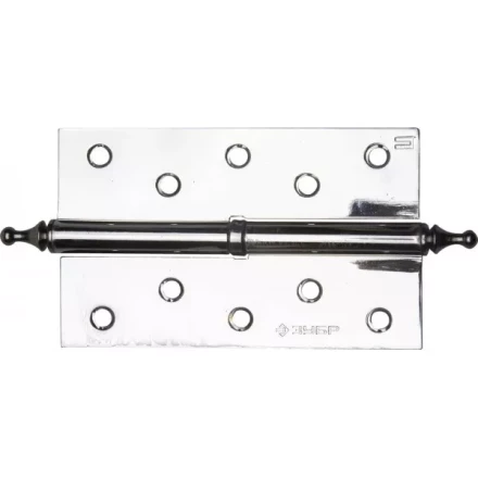 Петля дверная разъемная ЗУБР &quot;ЭКСПЕРТ&quot;, 1 подшипник, цвет хром (CP), правая, с крепежом, 125х75х2,5мм, 2 шт 37605-125-2R купить в Нефтеюганске