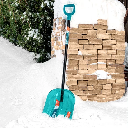 Лопата для уборки снега поликарбонат Palisad 61691, 340х385х1340 мм, алюминиевый черенок, LUXE купить в Нефтеюганске