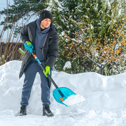 Лопата для уборки снега поликарбонат Palisad 61691, 340х385х1340 мм, алюминиевый черенок, LUXE купить в Нефтеюганске
