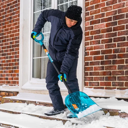 Лопата для уборки снега поликарбонат Palisad 61691, 340х385х1340 мм, алюминиевый черенок, LUXE купить в Нефтеюганске