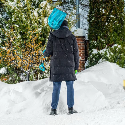 Лопата для уборки снега поликарбонат Palisad 61691, 340х385х1340 мм, алюминиевый черенок, LUXE купить в Нефтеюганске