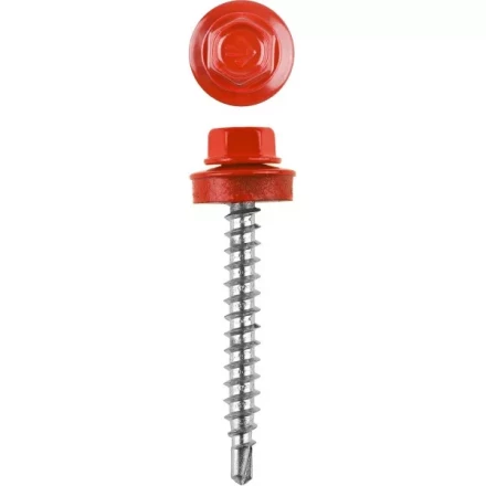 Саморезы ЗУБР &quot;ПРОФЕССИОНАЛ&quot; окраш., RAL 3003 рубин.-красн., для крепл. кров. матер. к дерев. обреш., 4.8x70мм, 160шт 4-300315-48-070-3003 купить в Нефтеюганске