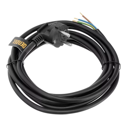 Шнур сетевой Energy Series Denzel, ПВС, 3 м, 3 x 1,5 мм, с неразборной вилкой, черный, 3 м, 37675 купить в Нефтеюганске