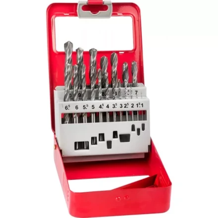 Набор ЗУБР "МАСТЕР": Свёрла  по металлу, быстрорежущая сталь, в мет. боксе, 1-10мм, 19шт 29621-H19-M купить в Нефтеюганске