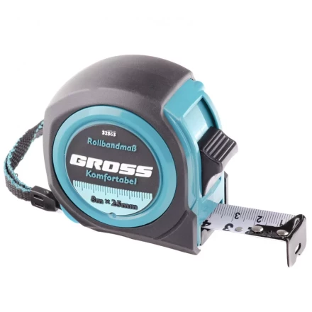 Рулетка Komfortabel 8 м х 25 мм обрезиненный корпус Gross 32563 купить в Нефтеюганске