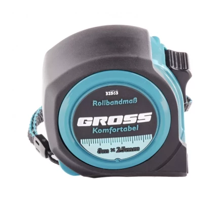 Рулетка Komfortabel 8 м х 25 мм обрезиненный корпус Gross 32563 купить в Нефтеюганске