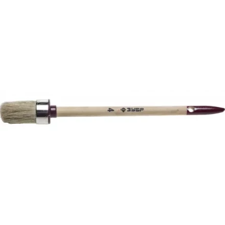 Кисть круглая ЗУБР &quot;УНИВЕРСАЛ - МАСТЕР&quot;, светлая щетина, деревянная ручка, №4, 25мм 01501-25 купить в Нефтеюганске