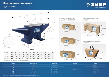 ЗУБР 50 кг, стальная наковальня, Профессионал (32620-50) купить в Нефтеюганске