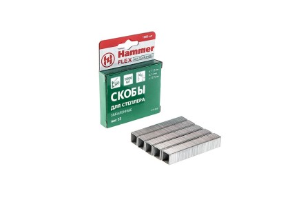 Скобы для степлера HAMMER 215-015  12мм, тип 53, 1000 шт. купить в Нефтеюганске