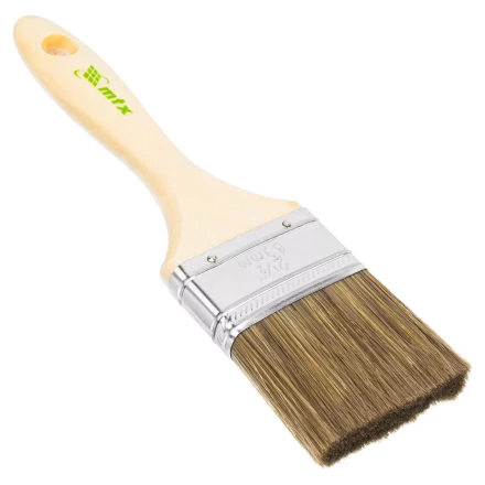 Кисть плоская &quot;Евро&quot; 2.5&quot;, смешанная щетина, деревянная ручка MTX 83080 купить в Нефтеюганске