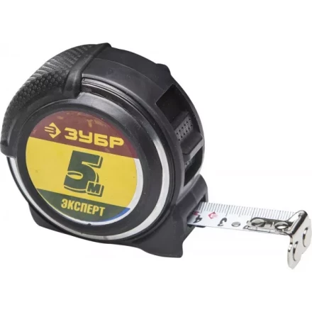 Рулетка ЗУБР &quot;ЭКСПЕРТ&quot; &quot;АНТЕЙ&quot;, металлический обрезиненный корпус, полотно с нейлоновым напылением, 5мх19мм 34053-05-19 купить в Нефтеюганске