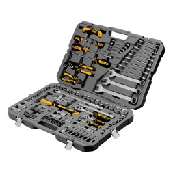 Набор инструментов Denzel 15804, 1/2&quot;, 1/4&quot;, CrV, S2, пластиковый кейс, 122 предмета