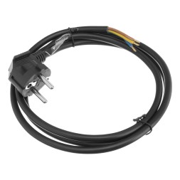 Шнур сетевой Denzel Energy Series, ПВС, 1,5 м, 3 x 1,5 мм, с неразборной вилкой, черный, 3 м, 37671