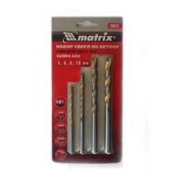 Набор сверл по бетону Golden Line 5-6-8-10мм MATRIX 70825
