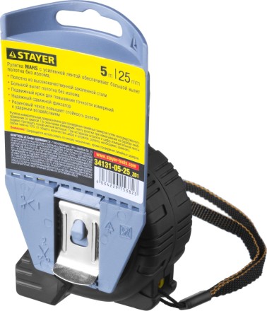 Рулетка STAYER &quot;PROFI&quot; &quot;MARS&quot;, обрезиненный корпус, утолщенное полотно, 5мх25мм 34131-05-25_z01 купить в Нефтеюганске