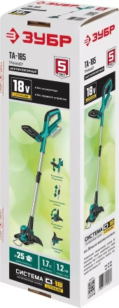 ЗУБР С1-18, 18 В, 25 см, без АКБ, аккумуляторный триммер (ТА-185) купить в Нефтеюганске