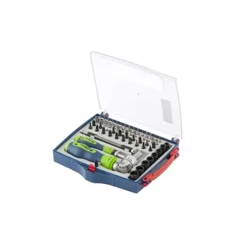 Отвертки реверсиные с набором бит, торцевых головок, 61 предм.,CrV Сибртех 13363 купить в Нефтеюганске