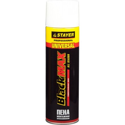 Пена &quot;BlackMAX&quot; монтажная, адаптерная, всесезонная, 500мл, STAYER 41130 купить в Нефтеюганске
