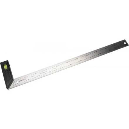 Угольник &quot;ЭКСПЕРТ&quot; разметочный, усиленный, встроенный уровень, гравирован шкала, нерж полотно 37мм, толщина 2мм, 600мм 34397-60 купить в Нефтеюганске