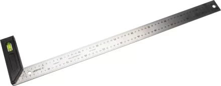 Угольник &quot;ЭКСПЕРТ&quot; разметочный, усиленный, встроенный уровень, гравирован шкала, нерж полотно 37мм, толщина 2мм, 600мм 34397-60 купить в Нефтеюганске