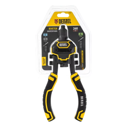 Заклепочник двуручный, заклепки 2,4-3,2-4,0-4,8-6,4 мм Denzel 40500 купить в Нефтеюганске