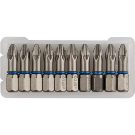 Биты ЗУБР &quot;ЭКСПЕРТ&quot; торсионные кованые, обточенные, хромомолибденовая сталь, тип хвостовика C 1/4&quot;, PH2, 25мм, 10шт 26011-2-25-10 купить в Нефтеюганске