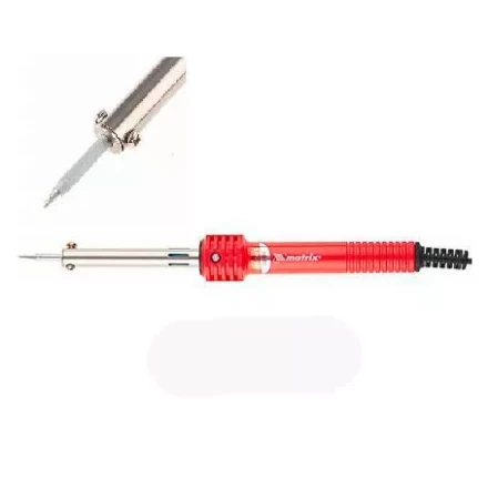 Паяльник MATRIX 60W (220В) пластиковая рукоятка медный наконечник с защитным покрытием 913006 купить в Нефтеюганске