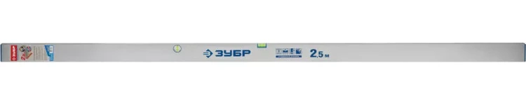 Правило-уровень ЗУБР "ЭКСПЕРТ", с ребром жесткости , 2 глазка, усиленный прямоугольный профиль 1,6мм, 2,5м 10753-2.5 купить в Нефтеюганске