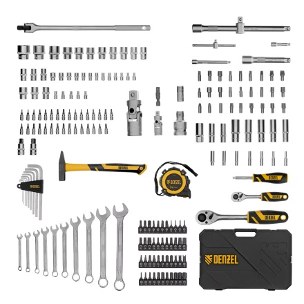 Набор инструментов Denzel 15806, 1/2&quot;, 1/4&quot;, CrV, S2, пластиковый кейс, 194 предмета купить в Нефтеюганске